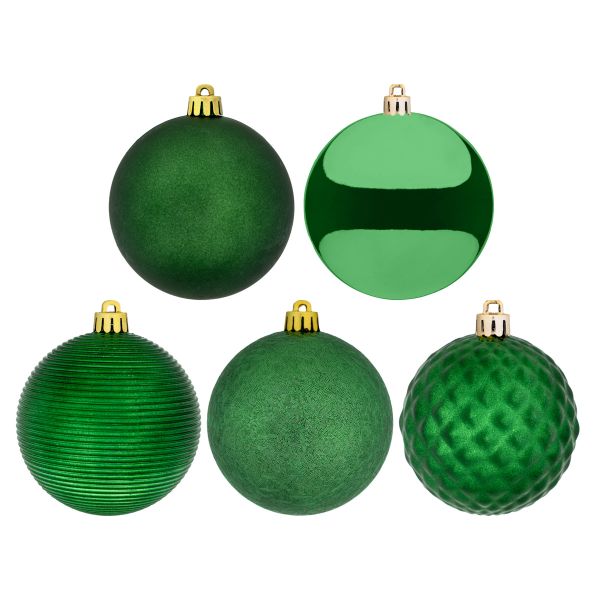 Set 34 Palline di Natale verdi Time Travel 8 cm