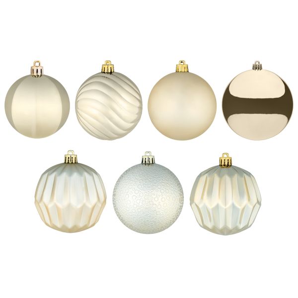 Set 34 Palline di Natale champagne Heart Gift 8 cm