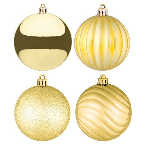 Set 100 Palline di Natale oro Sketches of Stars 8 cm