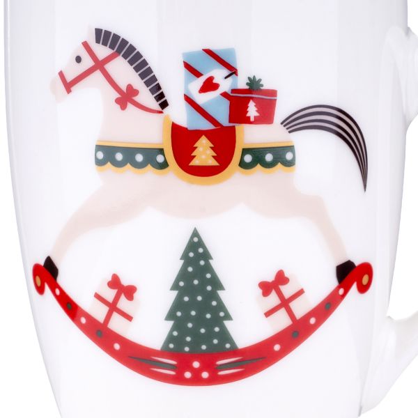 Tazza Natalizia in porcellana Brave Warrior Horse 340 ml