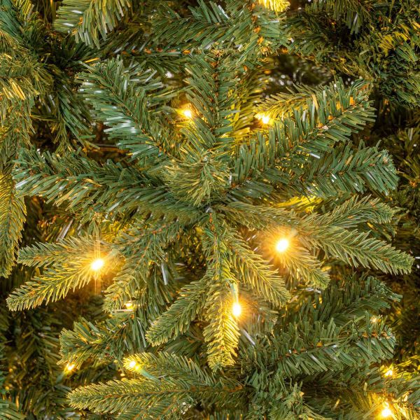 Albero di Natale verde artificiale con luci incorporate Merveilles-240 cm