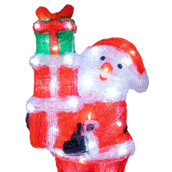 Babbo Natale Luminoso Consegna dei Doni 60 Led 43 cm - Bianco freddo
