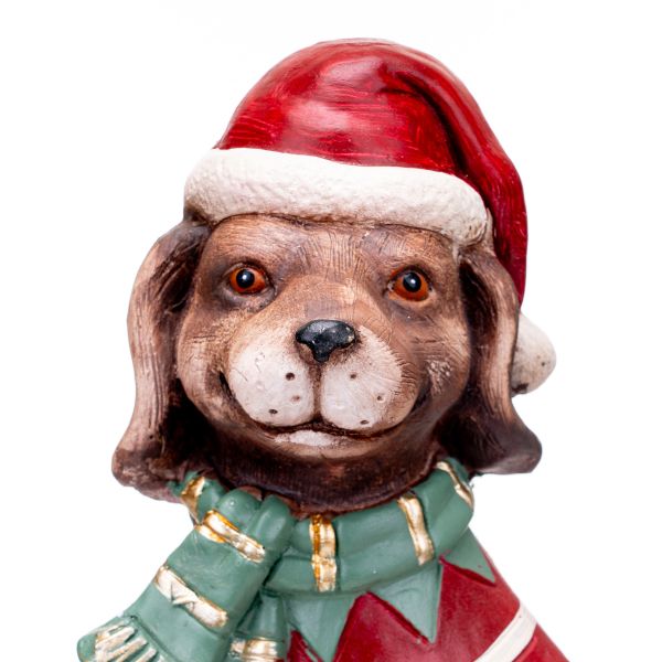 Cagnolino natalizio Teddy amante della neve 36 cm