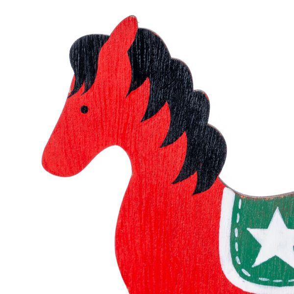 Cavallo a dondolo rosso Burke 13 cm