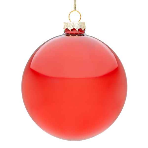 Set 4 Palline di Natale in vetro Cuori di Rubino 10 cm