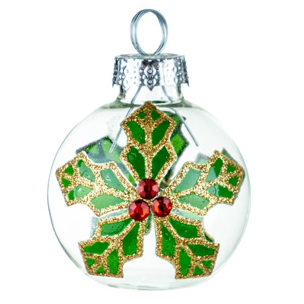 Set 6 Palline di Natale in Vetro Segnaposto Berry Game 4 cm