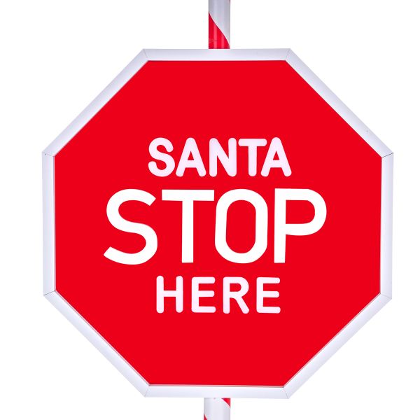 Cartello natalizio Santa Claus Lovers Stop 180 cm