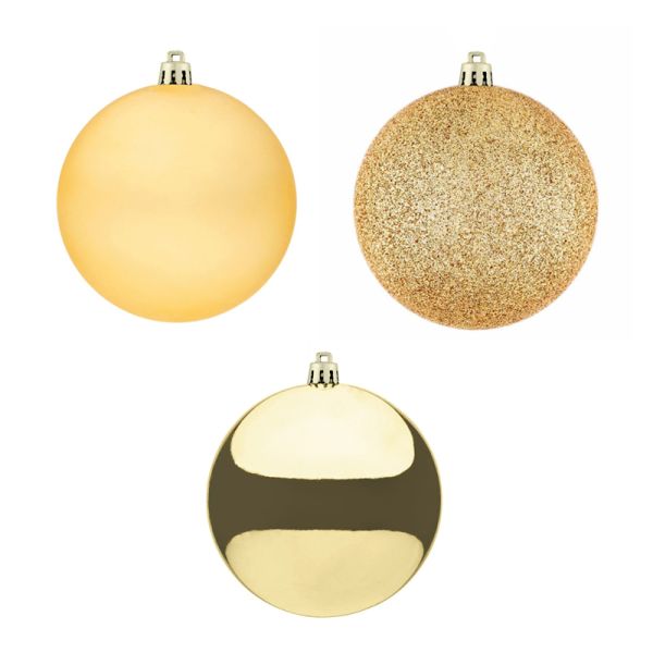 Set 8 Palline di Natale oro Eternal Love 10 cm