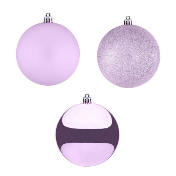 Set 8 Palline di Natale lilla Lever du Soleil 10 cm