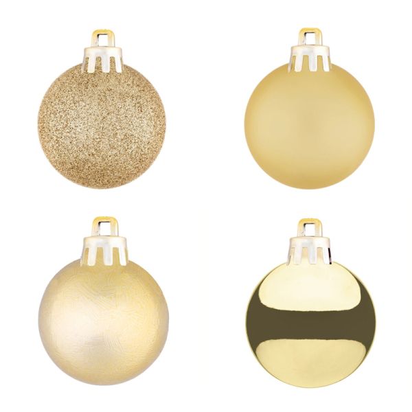 Set 10 Palline di Natale oro Venus Light 4 cm