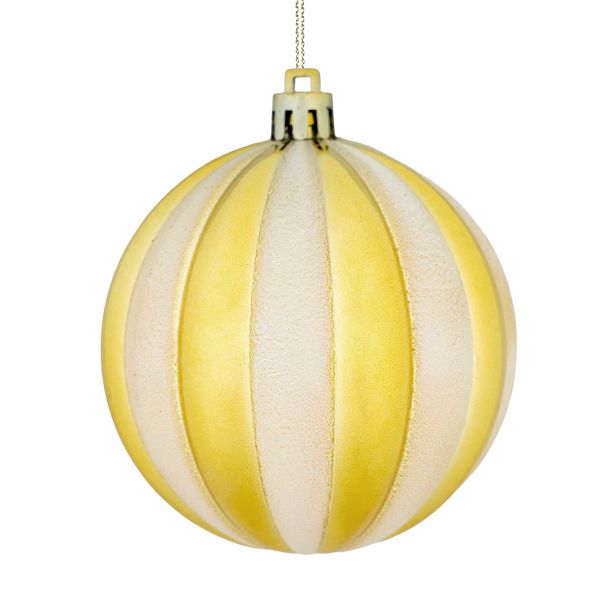 Set 8 Palline di Natale bianche e oro Christmas Circus 8 cm