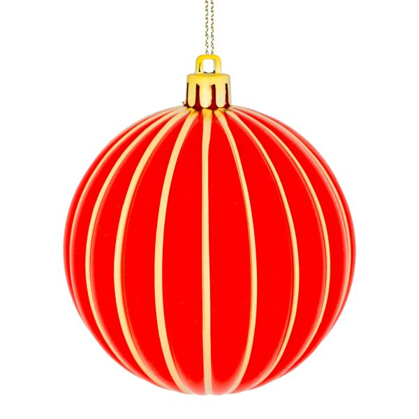 Set 12 Palline di Natale rosse Grande Muraglia 8 cm