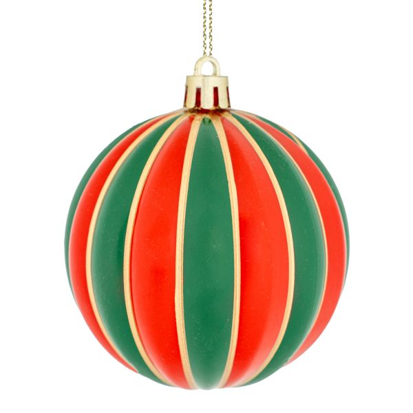 Set 12 Palline di Natale rosse e verdi Magic Light Lantern 8 cm